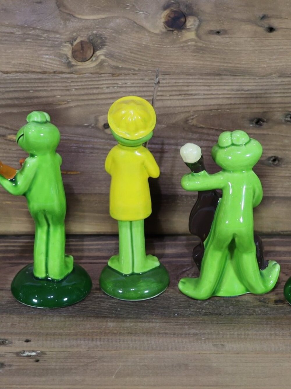 Vintage Rare Seven Corporation Frog 5 Piece Set Pottery Ceramic Figurine No Box - Picture 6 of 9